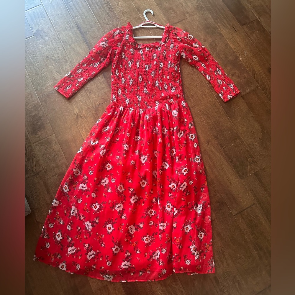 NWT Urban Outfitters Vibrant Red Floral Dress